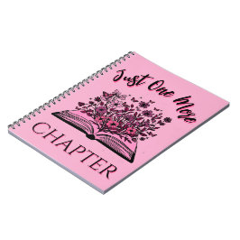 Just One More Chapter - Floral Book Lover -Bookish Anteckningsbok