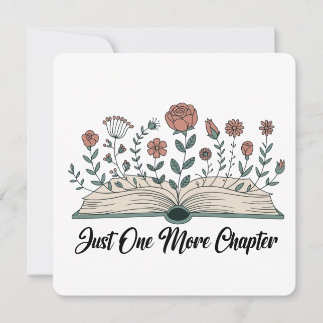 Just One More Chapter – Floral Book Lover Inbjudningar (Framsida)