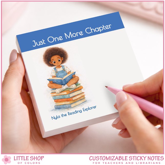 Just One More Chapter Personalized Teacher Post-it Block (Skapare uppladdad)