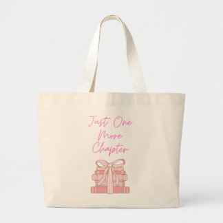 Just one more chapter tote bag gift book lover jumbo tygkasse