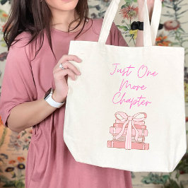 Just one more chapter tote bag gift book lover tygkasse