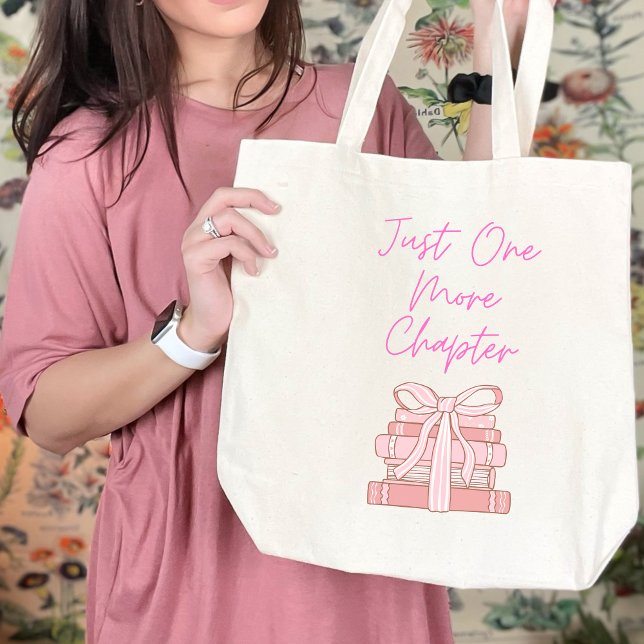 Just one more chapter tote bag gift book lover tygkasse (Skapare uppladdad)
