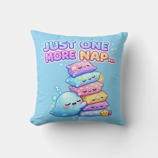 Just One More Nap Cushion Pillow Kudde (Framsida)