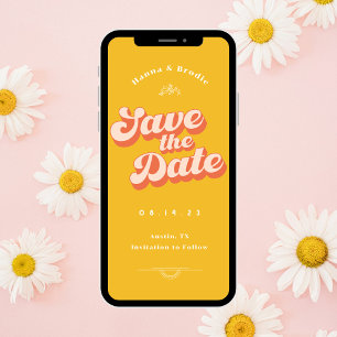Just Peachy Non Photo Wedding Save the Date Spara Datumet