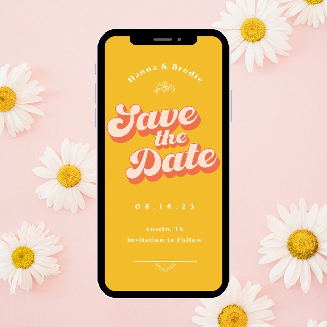 Just Peachy Non Photo Wedding Save the Date Spara Datumet (Skapare uppladdad)