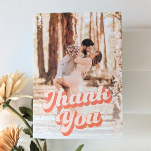 Just Peachy Retro Wedding Thank You Tack Kort