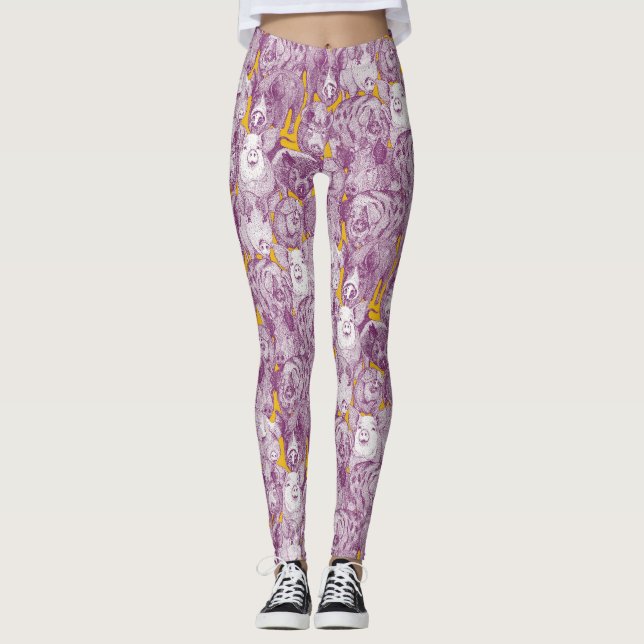 just pigs purple yellow leggings (Framsida)