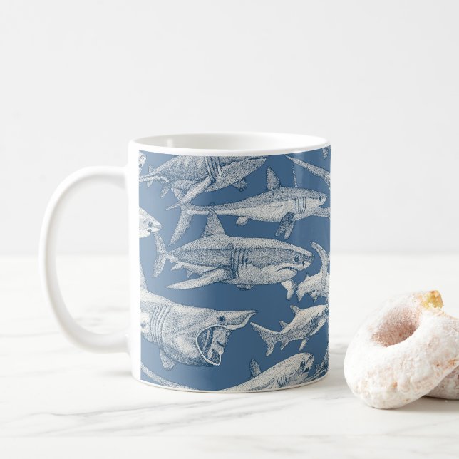 just sharks cobalt denim kaffemugg (Med munk)