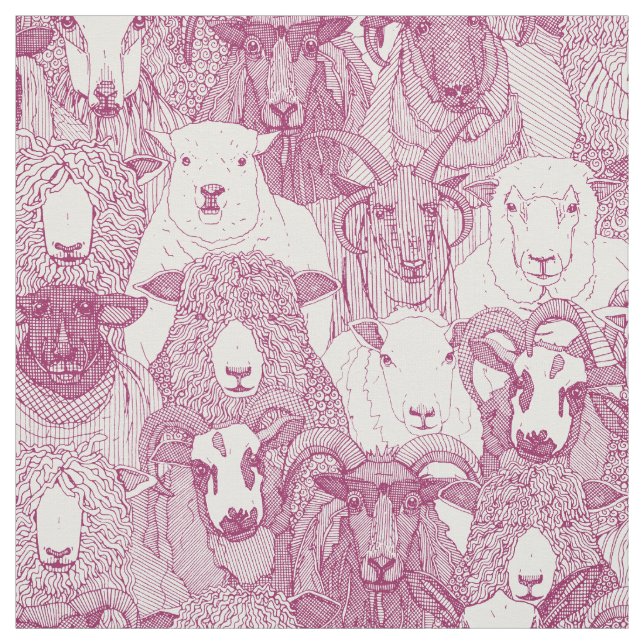 just sheep cherry white tyg (Provkarta)