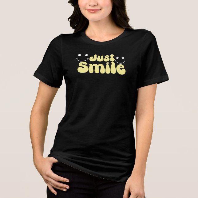 Just Smile, Positive Vibes Graphic T Shirt (Framsida)