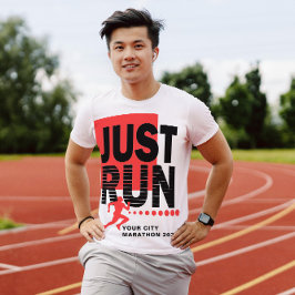 Just Springa Marathon Springer Track Tävling Date  T Shirt