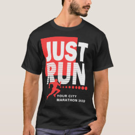 Just Springa Marathon Springer Track Tävling Date  T Shirt
