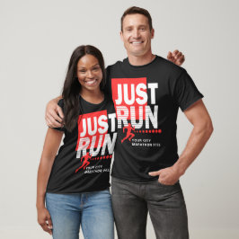 Just Springa Marathon Springer Track Tävling Date T Shirt