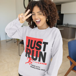 Just Springa Red Marathon Springer Track Tävling K T Shirt