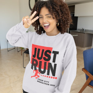 Just Springa Red Marathon Springer Track Tävling K T Shirt