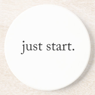 Just Start Inspirational Quote Sandstone Coaster Underlägg