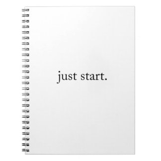 Just Start Inspiring Quote Spiral Photo Notebook Anteckningsbok