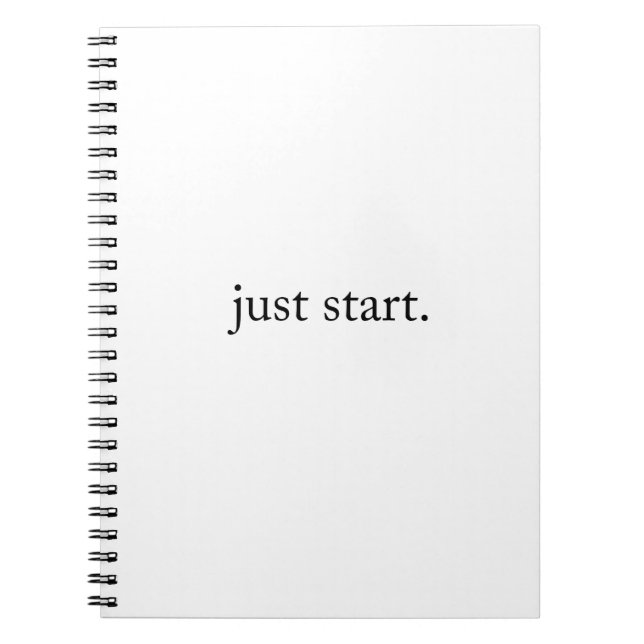 Just Start Inspiring Quote Spiral Photo Notebook Anteckningsbok (Framsidan)