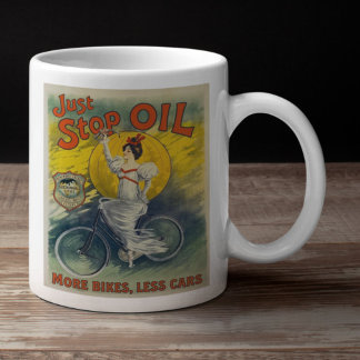Just Stop Oil Mug More Bikes Less Cars Activist Kaffemugg