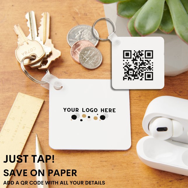 JUST TAP | QR Affärskort MODERN ENMPLE Nyckelring (Skapare uppladdad)