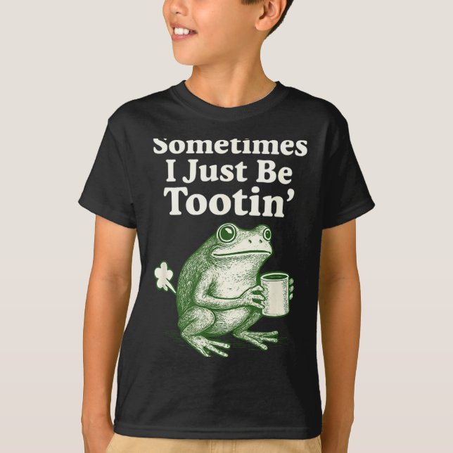 Just tootin Frog I Sometimes Meme T Shirt (Framsida)