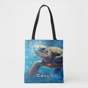 Just Turtley Chillin' - Sea Turtle Coastal Living Tygkasse