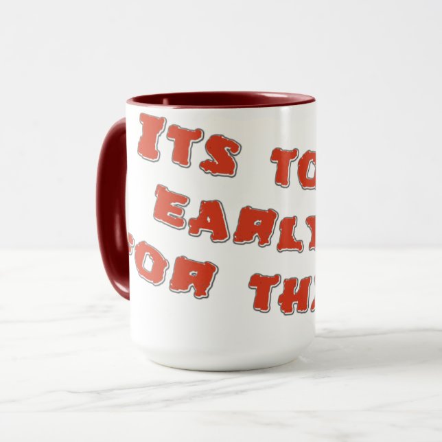 Just vaknade, behöver kaffemugg (Framsida vänster)