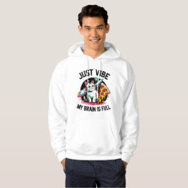 "Just Vibe" - Space Cat & Pizza T-Shirt Hoodie