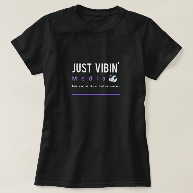 Just Vibin' Media Dam T-Shirt med Kort Ärm (Design framsida)