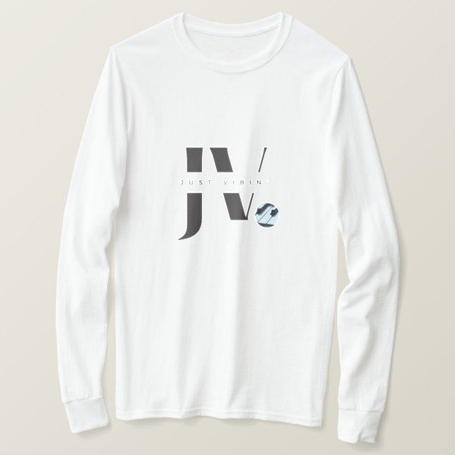 Just Vibin'Långärmad T-Shirt (Contemporary) (Design framsida)