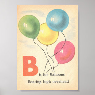 Just Vintage Alphabet, Brev B Poster