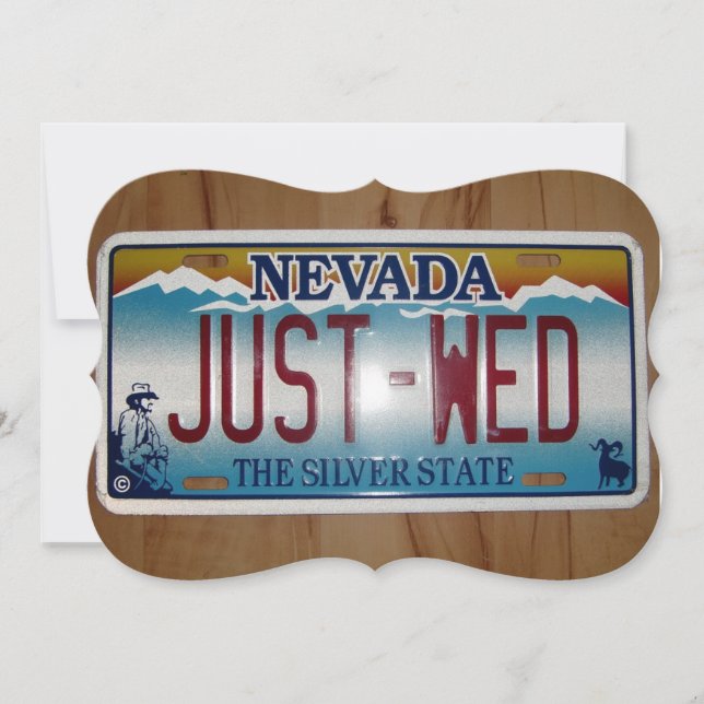 "Just Wed" Las Vegas Elope Bröllop-meddelande Meddelande (Framsida)