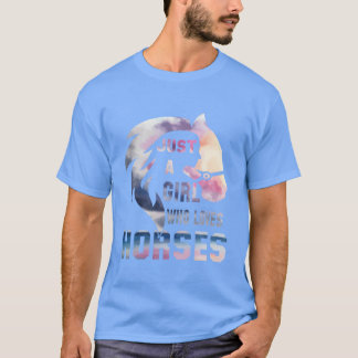 Juste A-flicka som Kärlek Horses vänner T Shirt