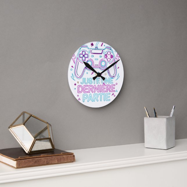 Juste Une Dernière Partie Gamer Wall Clock - Retro Rund Klocka (Kontor)