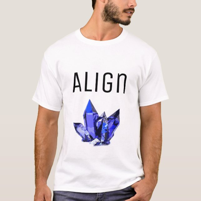Justera Anpassningsbar Text med Blue Crystals Andl T Shirt (Framsida)