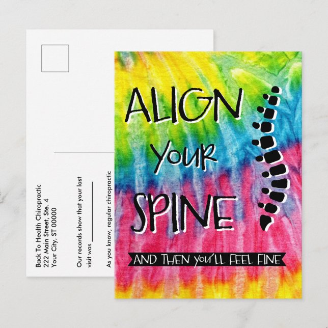 Justera ryggraden så känner du Bra Chiro Vykort (Fram/baksida)
