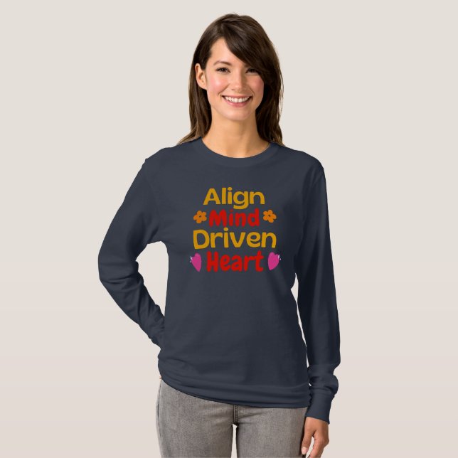 Justera sinne Driven hjärta T Shirt (Hel framsida)
