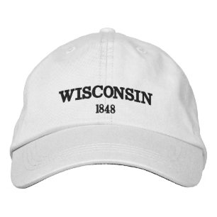 Justerbar baseball-hatt med Wisconsin Broderad Keps