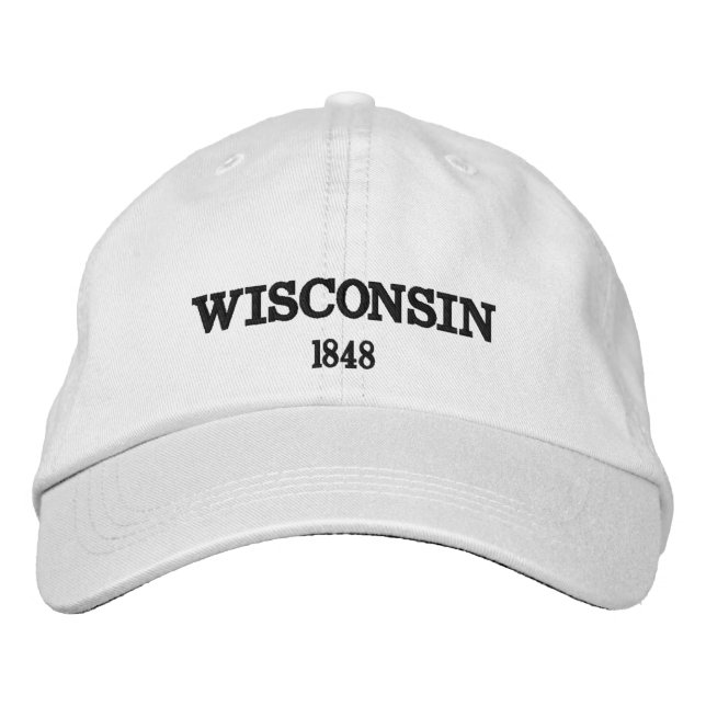 Justerbar baseball-hatt med Wisconsin Broderad Keps (Framsida)