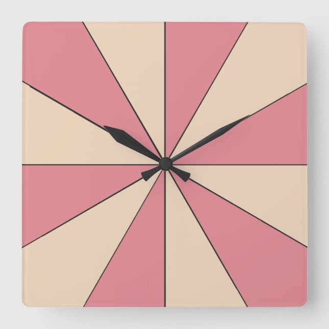 Justerbar minimalistisk inställning för färg-hjulp fyrkantig klocka (Framsida)