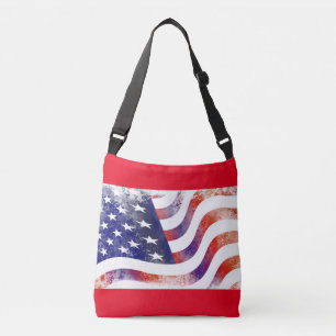 Justerbar remsa för Patriotic USA flagga Axelväska