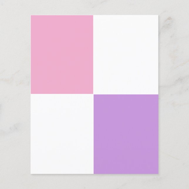 JUSTERBAR Rosa, Vit och Lavender Flyer (Baksidan)