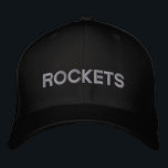 Justerbart tak för raketer broderad keps<br><div class="desc">Med det här locket stöder du ditt favoritteam. Text är anpassade,  så du kan ersätta ditt favoritlag namn i ställe med "Rockets". Välj mellan olika typer av lock och häll färg.</div>