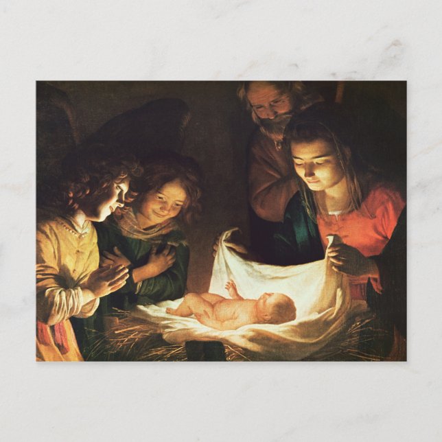 Justering av baby, 1620 vykort (Framsida)