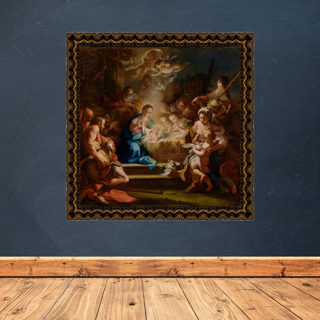 Justering av jul i Shepherds Sebastiano Conca Poster (The Adoration of the Shepherds by Sebastiano Conca Vintage Religious Christian Christmas Poster)