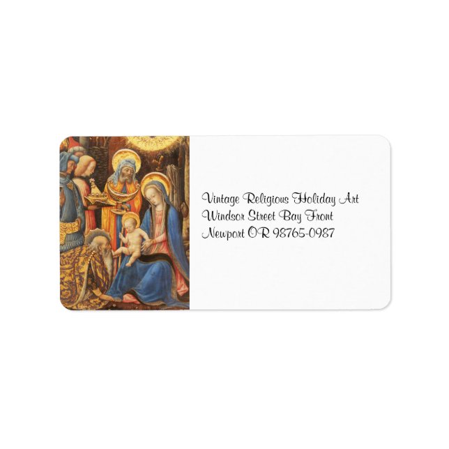Justering av Kung (Adorazione dei Magi) Adressetikett (Framsidan)