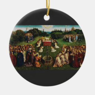 Justering av Lamb från Jan van Eyck Julgransprydnad Keramik