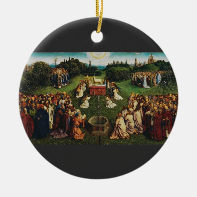 Justering av Lamb från Jan van Eyck Julgransprydnad Keramik (Framsidan)