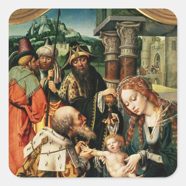 Justering av Magi 2 Fyrkantigt Klistermärke (Framsida)