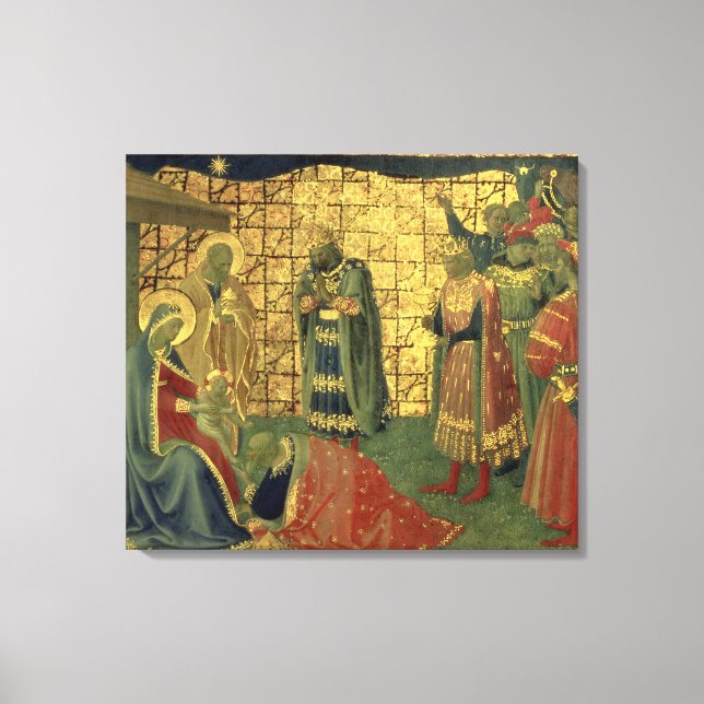 Justering av Magi, detaljer från en predella panel Canvastryck (Framsida)